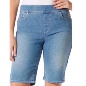 Amanda GLORIA VANDERBILT 22w Jean Shorts Slimming Panel Pull On Bermuda Stretch
